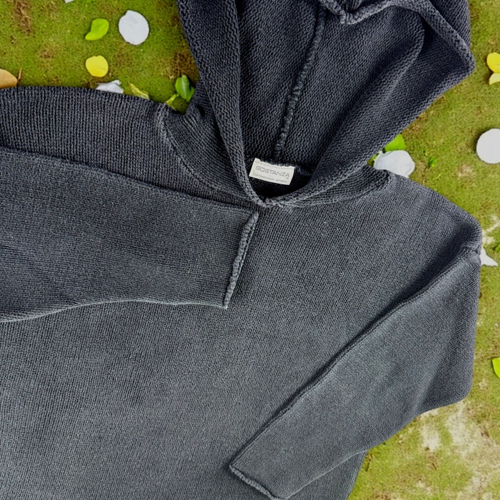 Sostanza Hoodie Women L‎ Black Fade Cozy Street Y2K Boxy Peasant Street